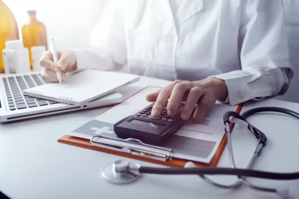 double exposure technology healthcare medicine concept doctors using digital tablet modern virtual s