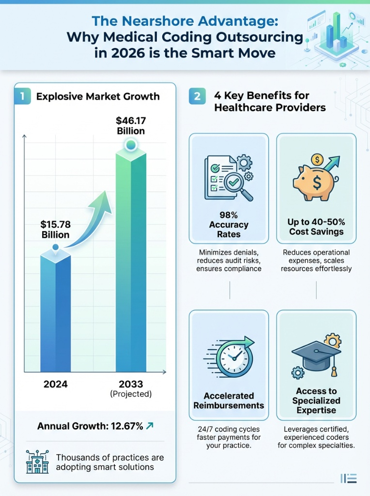 Medical Coding Outsourcing: Market Growth, Benefits, and What Providers Must Know in 2026 1 image