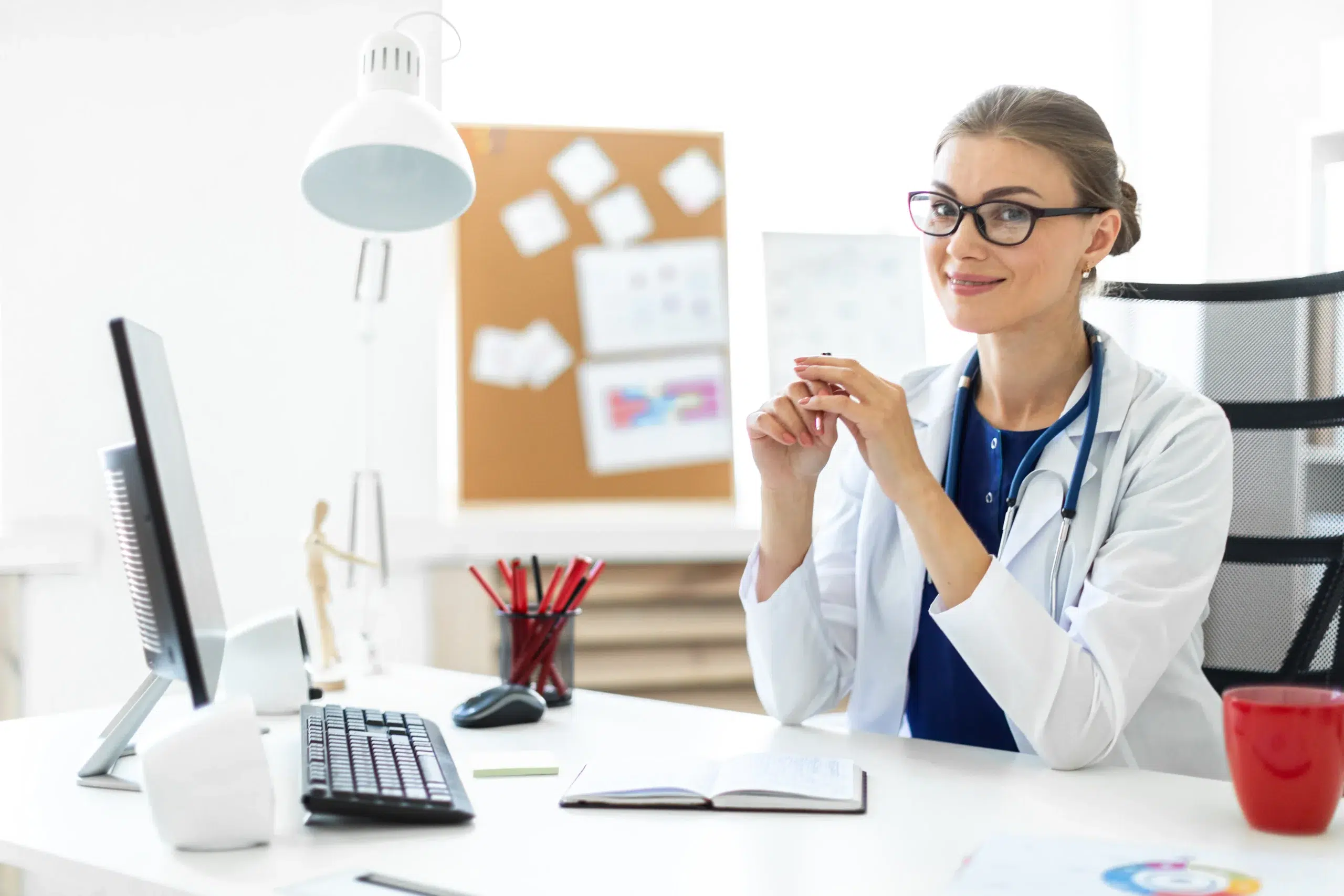 A cheerful nearshore medical biller ready to process claims with proper HCPCS codes.