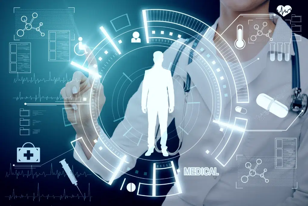 Will AI Replace Medical Billers? What RCM Automation Really Means for Your Practice 1 Doctor using an AI-powered interface, reflecting RCM automation alongside human oversight