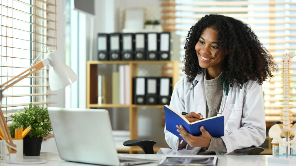 Healthcare professional documenting a nurse visit under 99211 CPT Code requirements, ensuring incident-to billing compliance