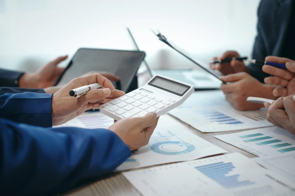 Accounting team handling financial planning as part of accounting business process outsourcing