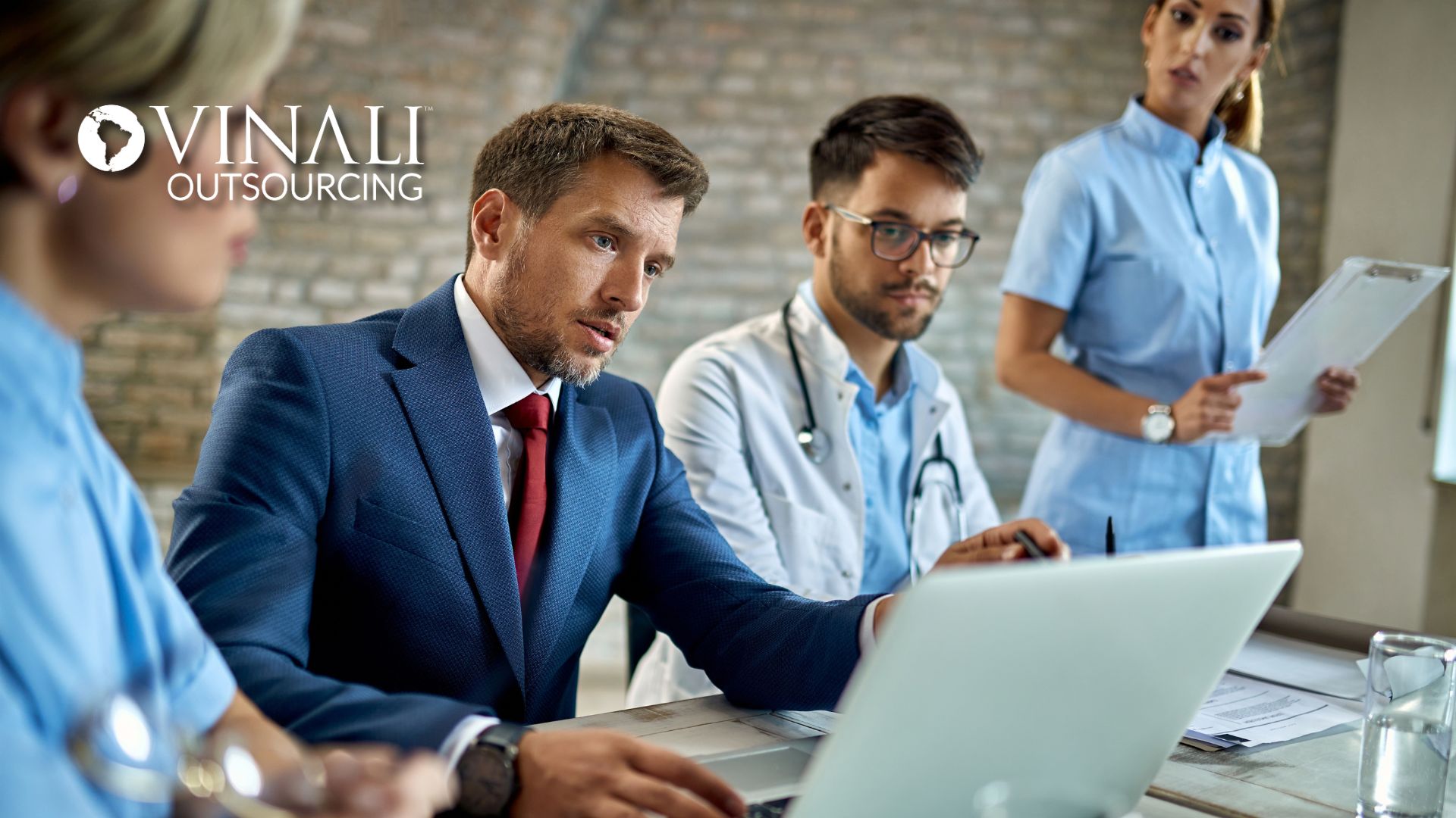 Vinali team supporting outsource denial management services for a healthcare client