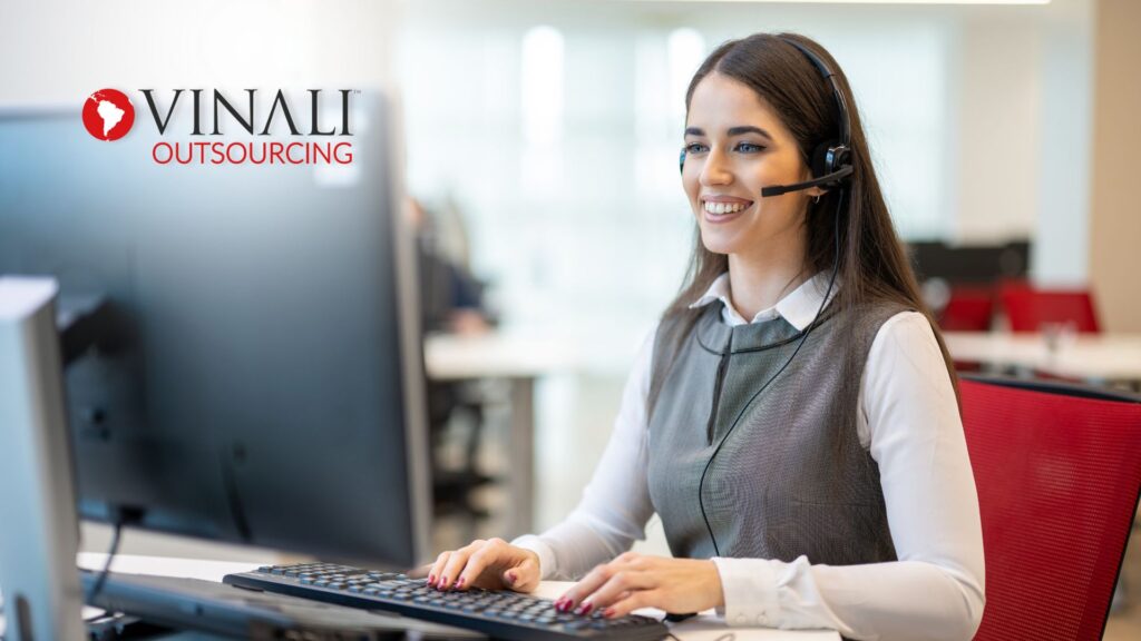 Vinali outsourced administrative assistant managing calendar and email support at her desk